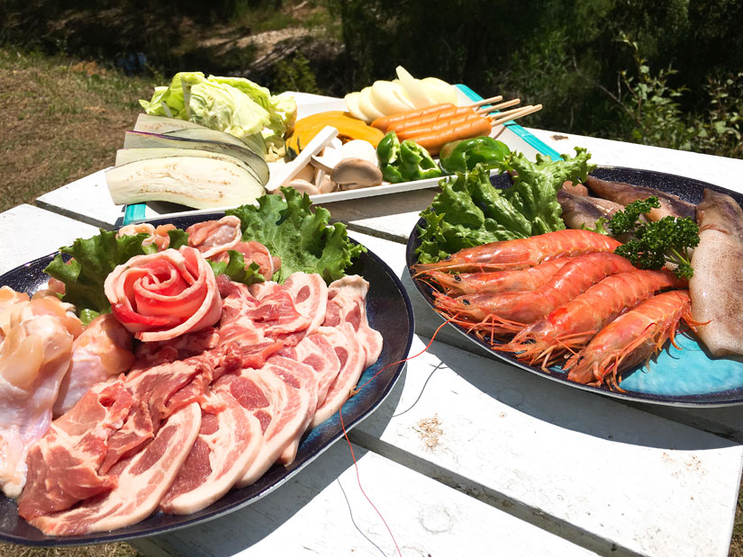 ミノワリバーサイドオートキャンプ場のBBQセット