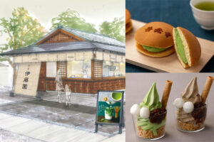 長野市善光寺カフェ茶寮伊藤の外観とスイーツ